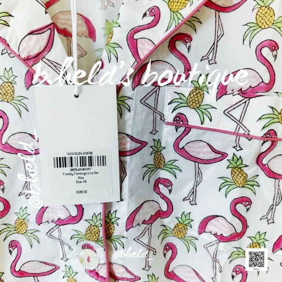 Roller Rabbit Freddy Flamingo Liza Set Pajamas in Pink Size X-Small (XS) New NWT - Picture 7 of 17